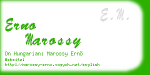 erno marossy business card